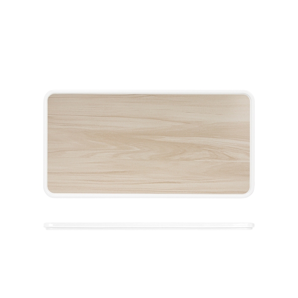 GENWARE | WHITE OAK WHITE TOKYO MELAMINE BENTO BOX LID 34.8 X 18CM X 6 | LID350155