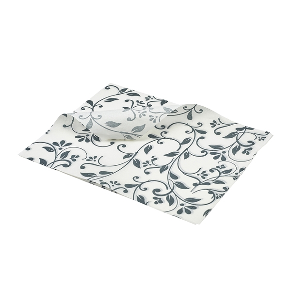 GENWARE | GREASEPROOF PAPER GREY FLORAL PRINT 25 X 20CM | PN1487FG