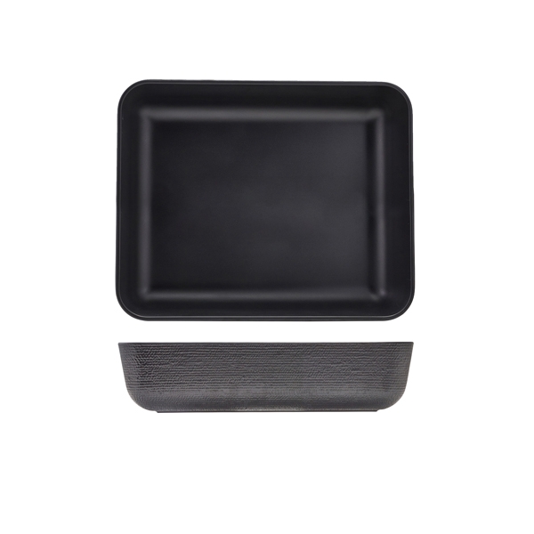 GENWARE | MELAMINE BLACK JUTE DEEP DISH GN 1/2 | JT120102
