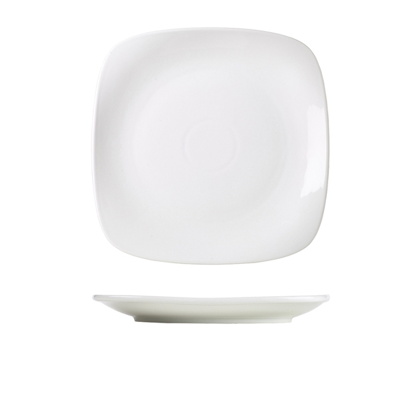 GENWARE | PORCELAIN ROUNDED SQUARE PLATE 25CM X 6 | 184525