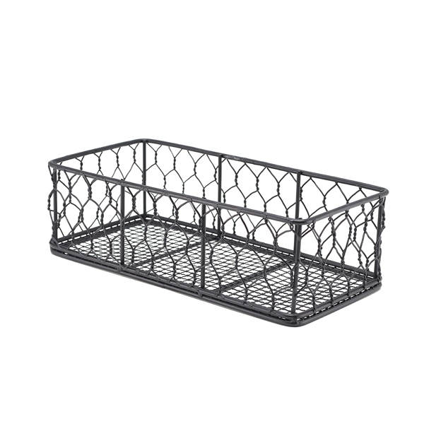 GENWARE | RECTANGULAR BLACK WIRE BASKET 25 X 12 X 7.5CM X 6 | WB2512BK