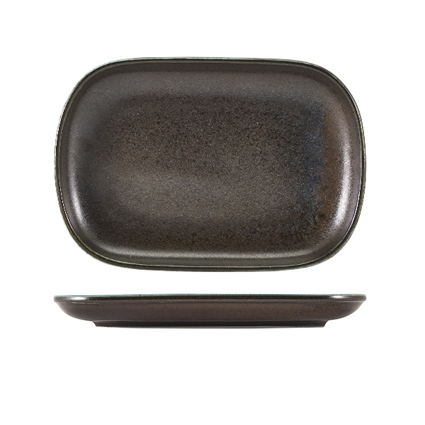 GENWARE | TERRA PORCELAIN BLACK RECTANGULAR PLATE 24 X 16.5CM X 12 | RP-PBK24