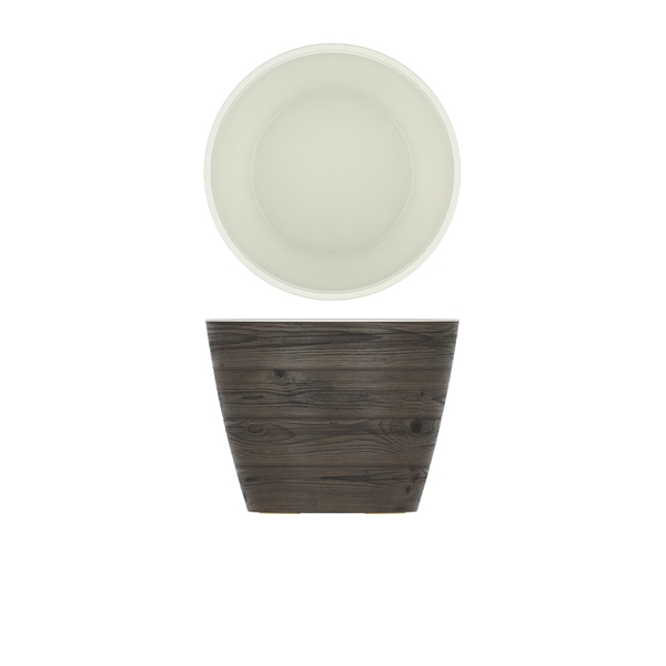 GENWARE | OAK/ WHITE NEW HAVEN MELAMINE BOWL 26.5 X 20CM | NH260105
