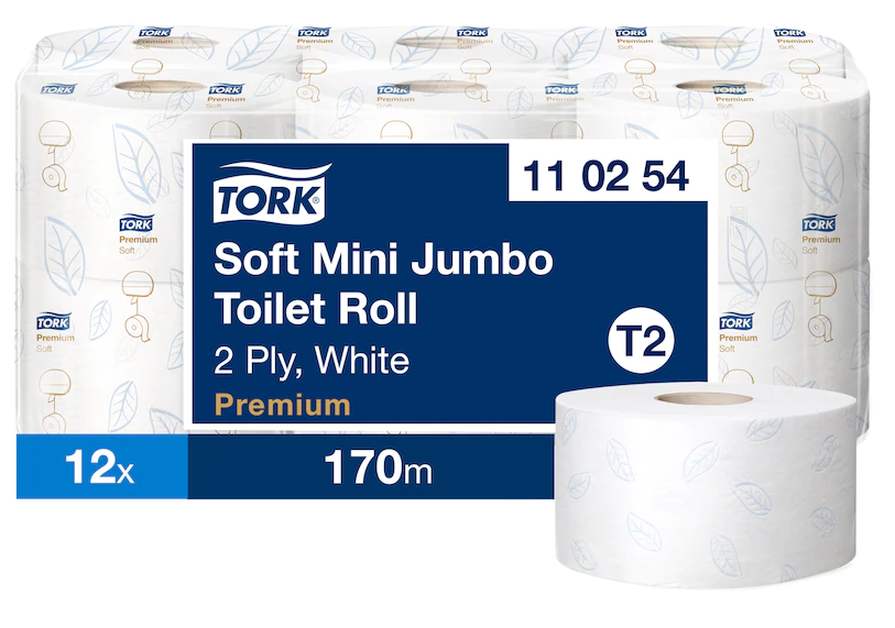 TORK | 110254  T2 PREMIUM MINI JUMBO TOILET ROLL 12 X 170 MTR | 110254