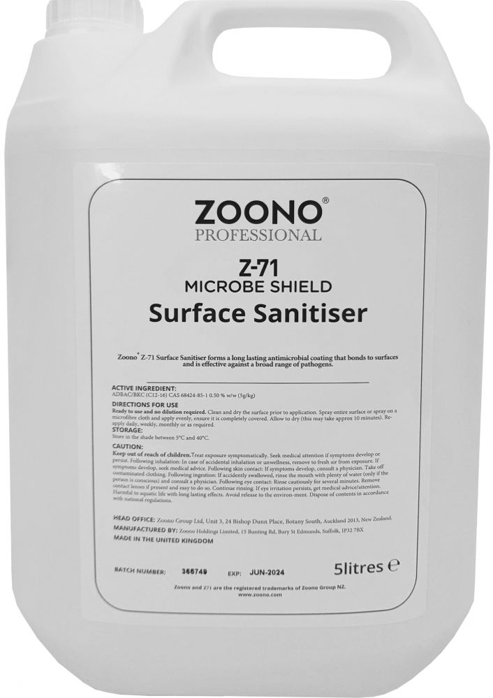 ZOONO |  Z-71 SURFACE VIRUS PROTECTOR X 5 LTR | Z71SS005
