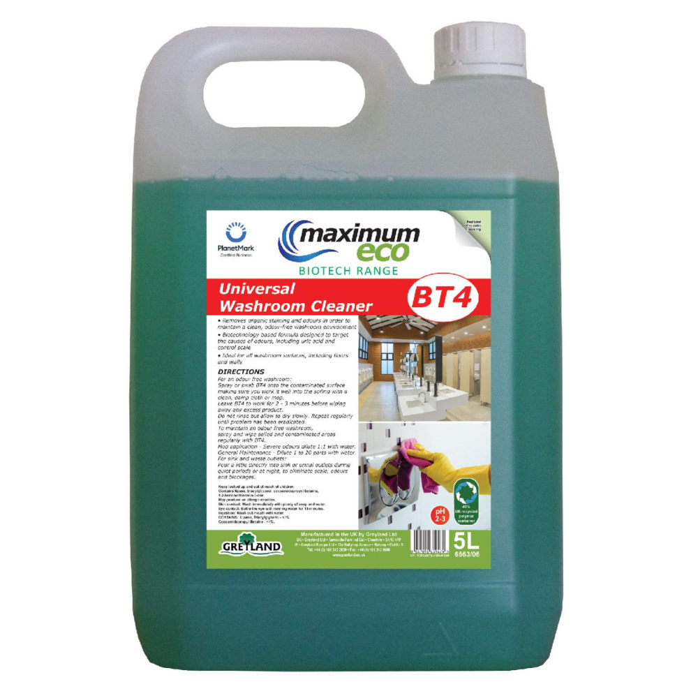 GREYLAND | MAXIMUM ECO BIOTECH BT4 WASHROOM CLEANER X 5 LTR| 6663/06