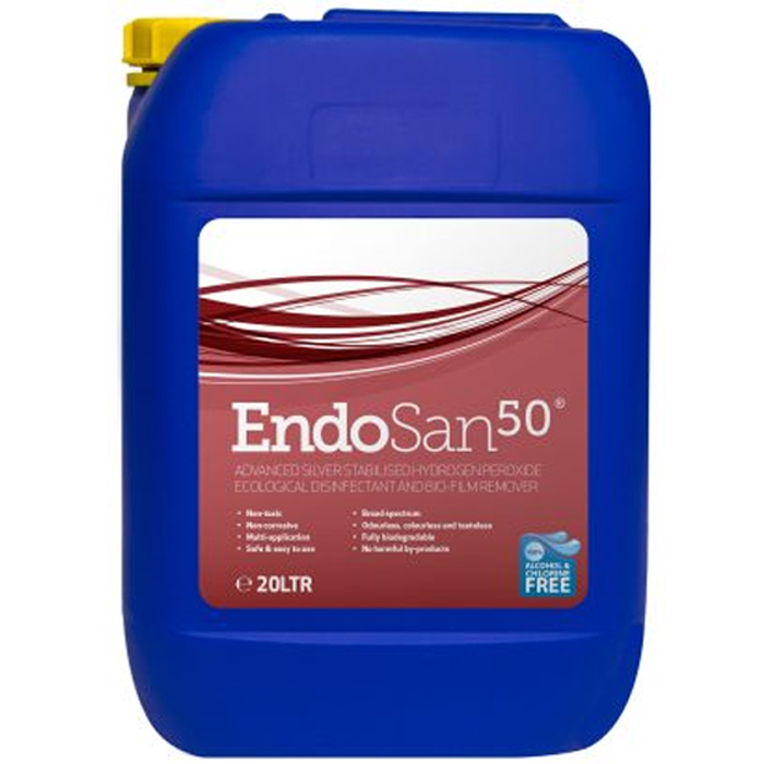 ENDO ENTERPRISES | ENDOSAN 50% SILVER STABILISED HYDROGEN PEROXIDE 20LTR | 20-50-010