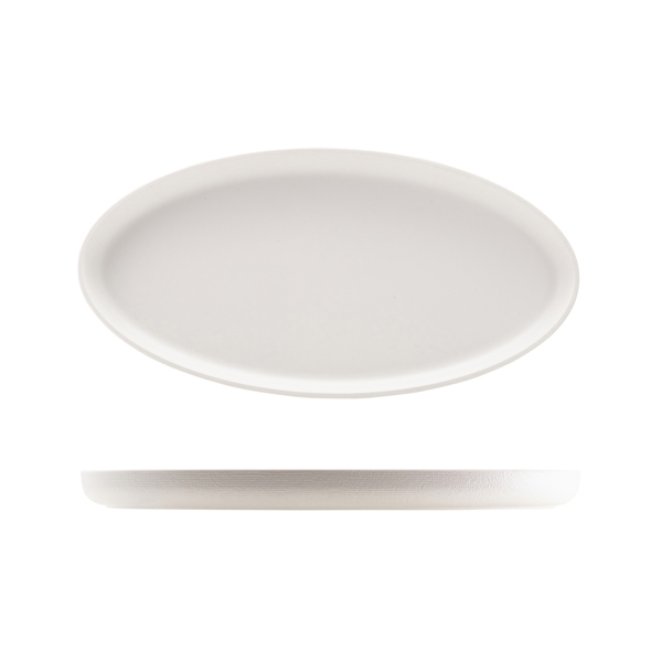 GENWARE | MELAMINE WHITE JUTE OVAL DISH 47.5 X 23.8 X 3.5CM | JT472545