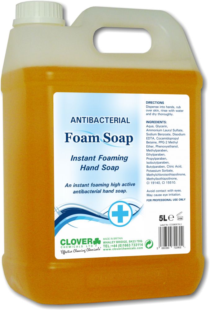 CLOVER (CHRISTEYNS) | 233 ANTI BAC INSTANT FOAM HAND SOAP X 5LTR | 233
