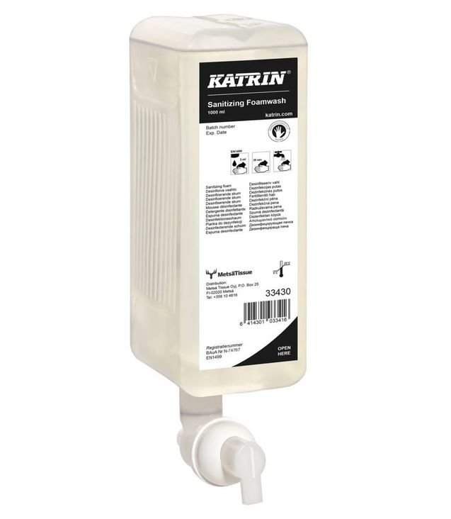 KATRIN | SANITISING FOAM WASH | 6 X 1LTR