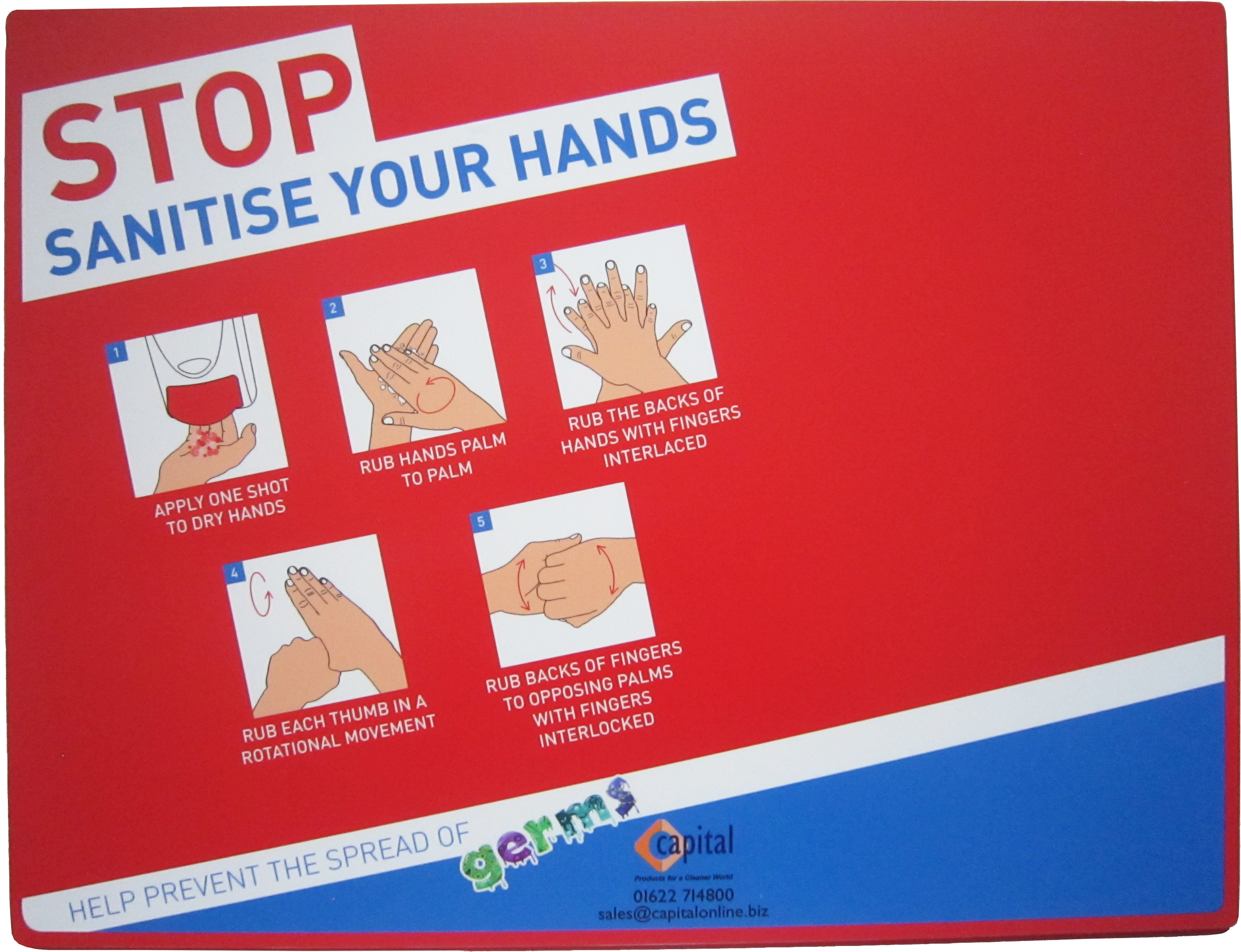 CAPITAL |  BACKBOARD FOR SANITISER DISPENSER (DISPENSER NOT INCLUDED)