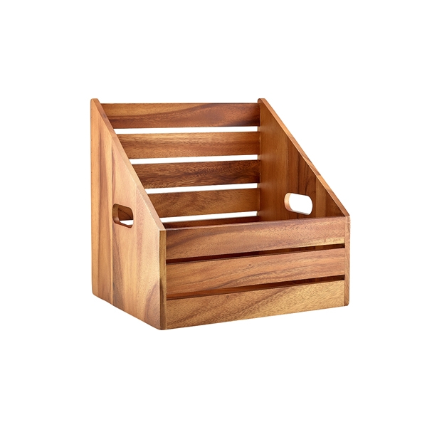 GENWARE |  ACACIA WOOD ANGLED CRATE | RSR-W3226A