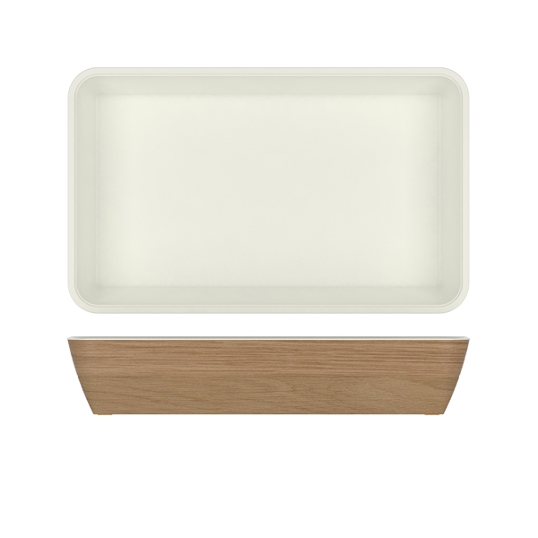 GENWARE | LIGHT OAK/WHITE M/MINE GN 1/1 DEEP DISH 53 X 32.5 X 10CM | NH115115
