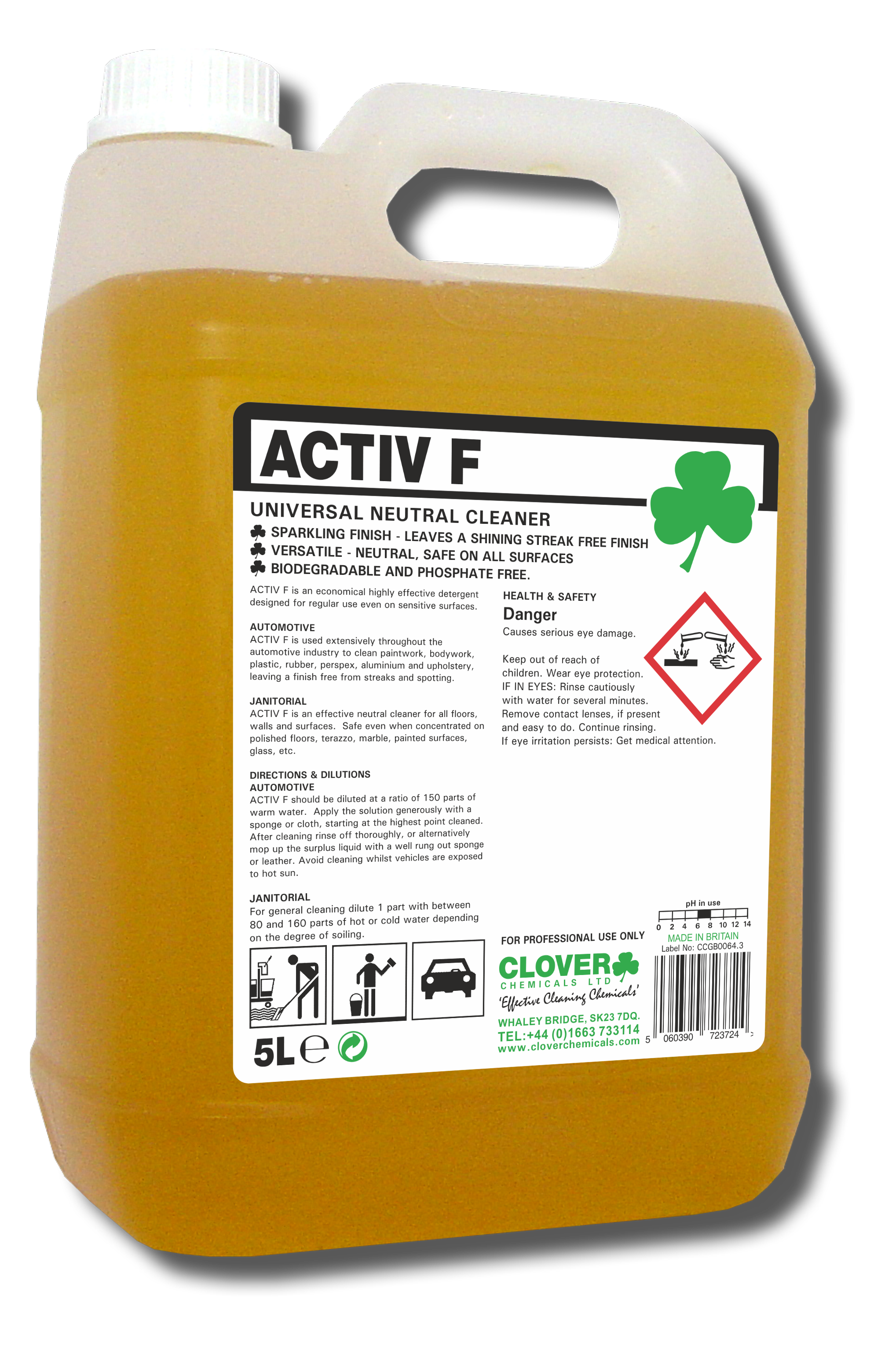 CLOVER (CHRISTEYNS) | 403 ACTIV F DETERGENT X 5 LTR | 403