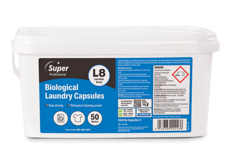 MIRIUS | SUPER PROFESSIONAL BIOLOGICAL LAUNDRY CAPSULES X 50 | 289-0011