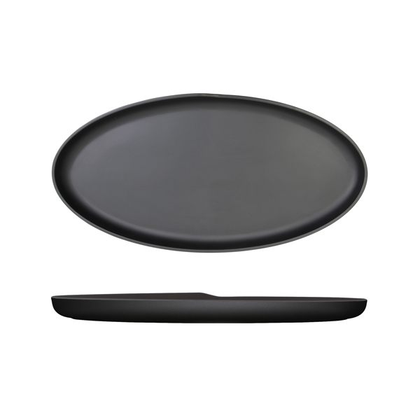 GENWARE | BLACK COPENHAGEN OVAL MELAMINE DISH 47.5 X 24CM | CP472502