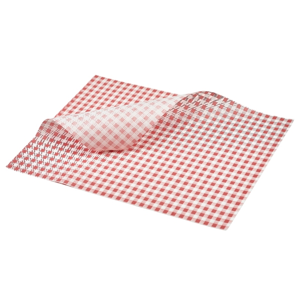 GENWARE | GREASEPROOF PAPER RED GINGHAM PRINT 35 X 25CM | PN1487LGR