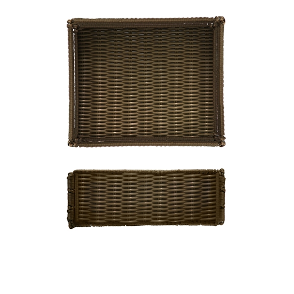 GENWARE | FOLDABLE POLYWICKER GN 1/2 BASKET 32.5 X 26.5 X 10CM | LB120109