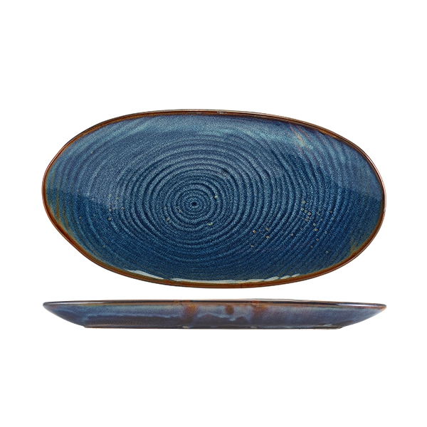 GENWARE | TERRA PORCELAIN AQUA BLUE ORGANIC PLATTER 31CM X 6 | PL-PBLG31