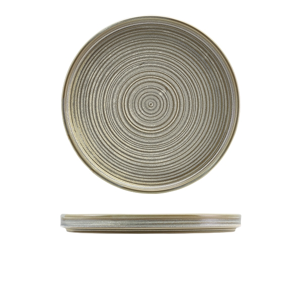GENWARE | TERRA PORCELAIN MATT GREY LOW PRESENTATION PLATE 25CM X 6 | LP-PMG25