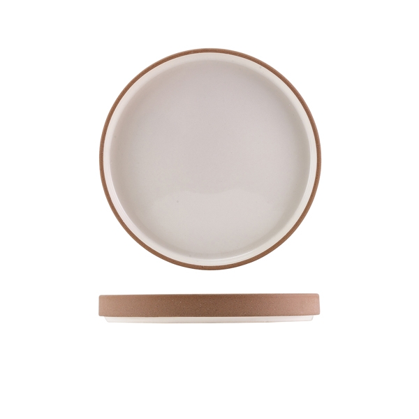 GENWARE | KAVA WHITE STONEWARE RAW WALL PRESENTATION PLATE 20CM X 6 | LPR-KW20