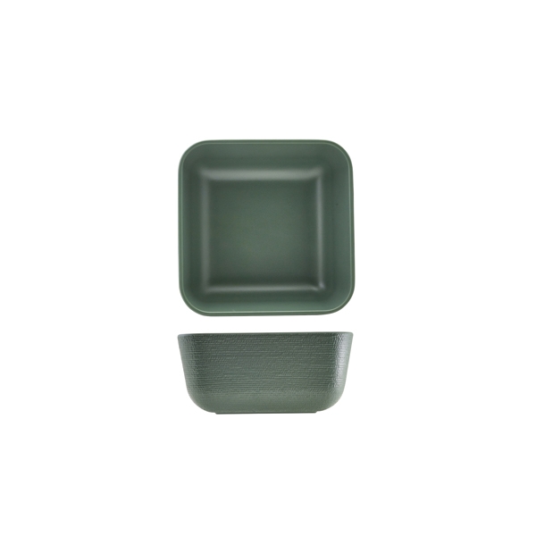 GENWARE | MELAMINE GREEN JUTE SQUARE BUFFET BOWL 20CM | JT201167