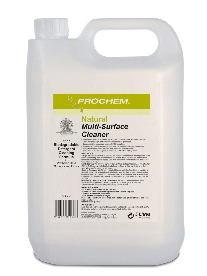 PROCHEM | NATURAL MULTI SURFACE CLEANER X 5LTR | E457-05