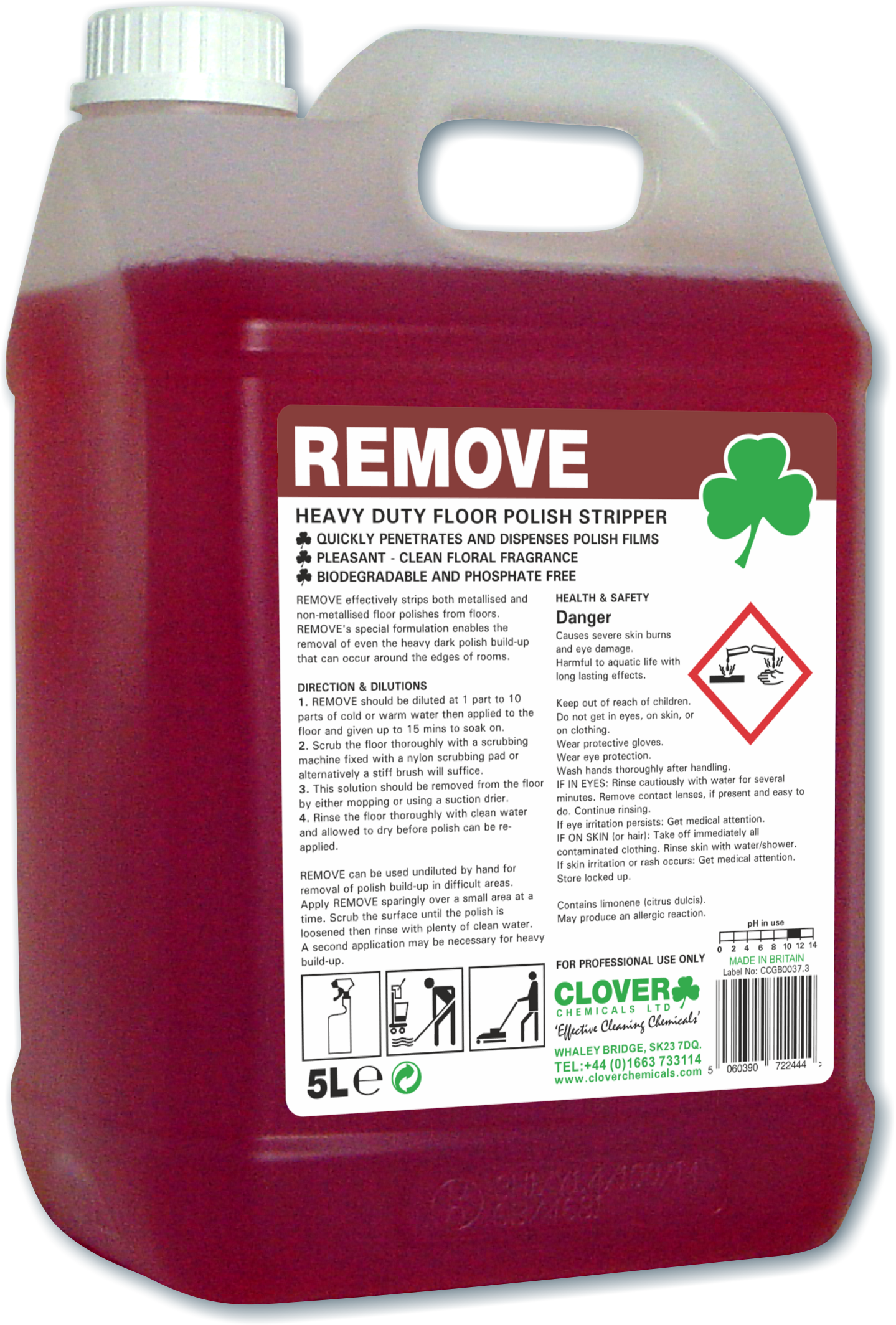 CLOVER (CHRISTEYNS) | 102 REMOVE STRIPPER X 5LTR | 102