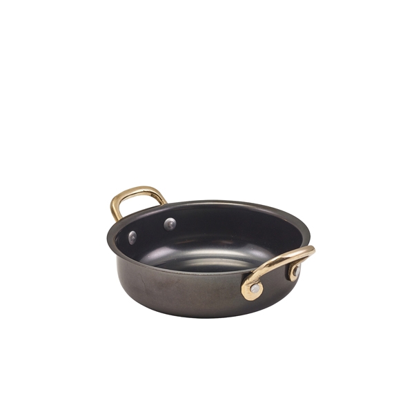 GENWARE | BLACK VINTAGE STEEL ROUND DISH 13.5 X 3.75CM X 6 | SRD14BKV