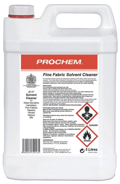 PROCHEM | FINE FABRIC SOLVENT CLEANER X 5LTR | B137-05