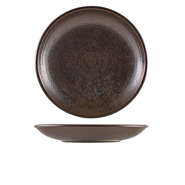 GENWARE | TERRA PORCELAIN BLACK DEEP COUPE PLATE 28CM X 3 | DC-PBK28