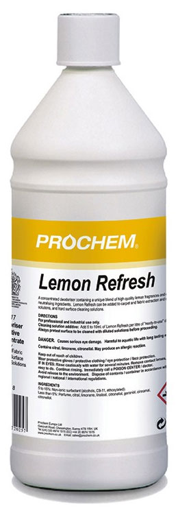PROCHEM | LEMON REFRESH DEODOURISER X 1 LTR | B117