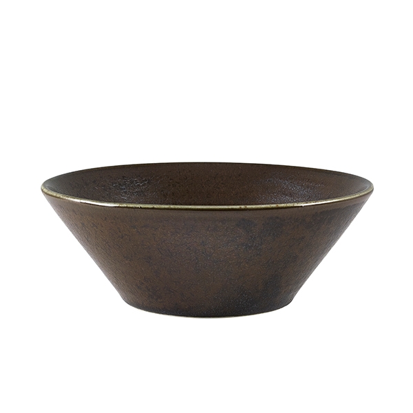 GENWARE | TERRA PORCELAIN BLACK CONICAL BOWL 16CM X 6 | CN-PBK16