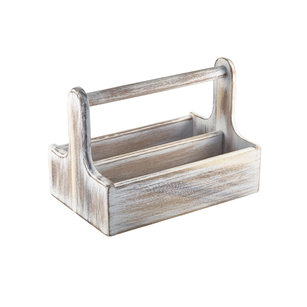 GENWARE | WHITE WOODEN TABLE CADDY | DWTCW