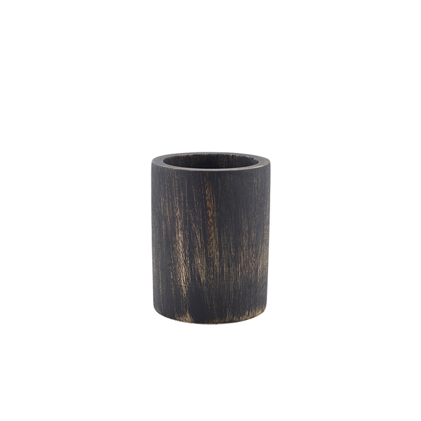 GENWARE | BLACK WASH ACACIA WOOD CUTLERY CYLINDER | WCC10BK