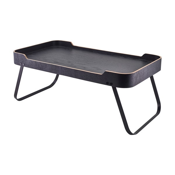 GENWARE | BLACK WOOD VENEER ROOM SERVICE TRAY 59 X 30 X 23CM | WVT-RS5930BK