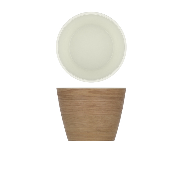 GENWARE | LIGHT OAK/ WHITE NEW HAVEN MELAMINE BOWL 26.5 X 20CM | NH260115