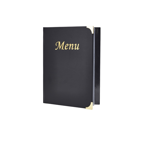GENWARE | A4 MENU HOLDER BLACK 8 PAGES | MC-BRA4-BL