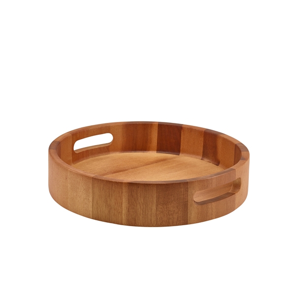 GENWARE | ACACIA WOOD ROUND SERVING TRAY 30CM | WRST30