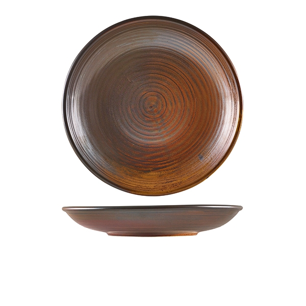 GENWARE | TERRA PORCELAIN RUSTIC COPPER DEEP COUPE PLATE 25CM X 6 | DC-PRC25