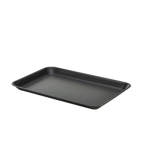 GENWARE | GALVANISED STEEL TRAY 31.5X21.5X2CM MATT BLACK X 12 | GST3121BK
