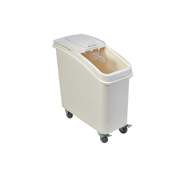 GENWARE | POLYPROPYLENE MOBILE INGREDIENT BIN WITH SCOOP 81 LITRE | PPBIN81