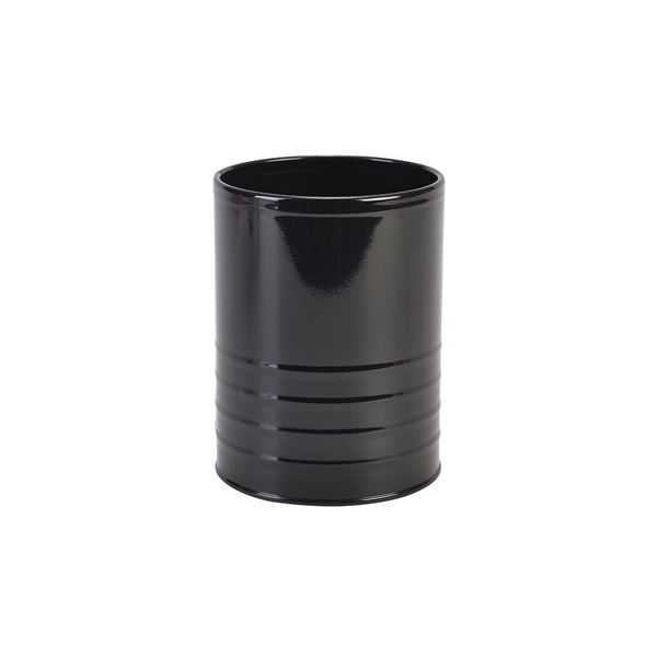GENWARE | GALVANISED STEEL CAN 11CM DIA X 14.5CM BLACK X 12 | GSC11BK