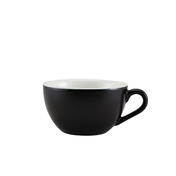 GENWARE | PORCELAIN MATT BLACK BOWL SHAPED CUP 34CL X 6 | 322134MBK