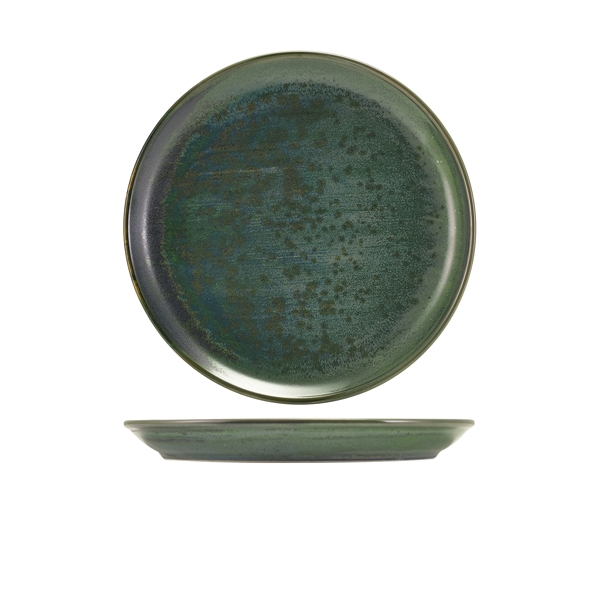 GENWARE | TERRA PORCELAIN AQUA GREEN COUPE PLATE 24CM X 6 | CP-PAG24