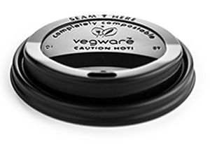 VEGWARE | 12OZ/16OZ BLACK HOT CUP LID X 1000 | VLID89SB