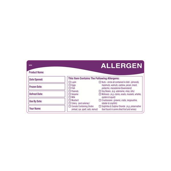 CAPITAL | FOOD ALLERGEN LABELS SELF ADHESIVE 90MM X 50MM X 500