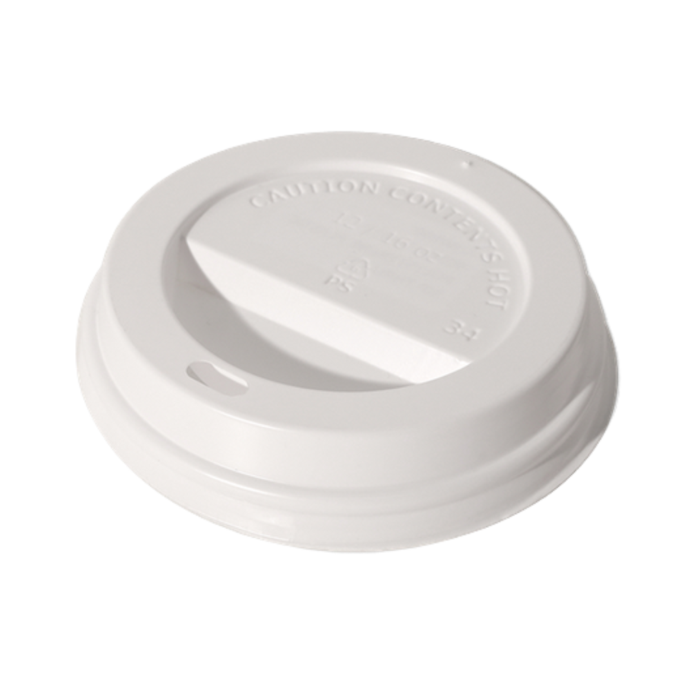 4ACES | WHITE PLASTIC SIP LID X 100 - COMPATIBLE WITH 12OZ & 16 OZ CUPS | AHWL90 