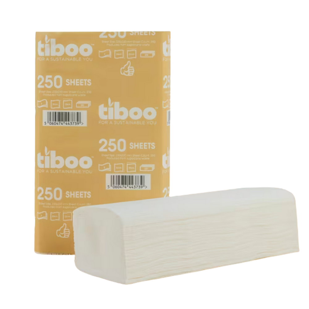 TIBOO | Luxury Sugarcane Z-Fold Hand Towels 2-Ply (TF192)