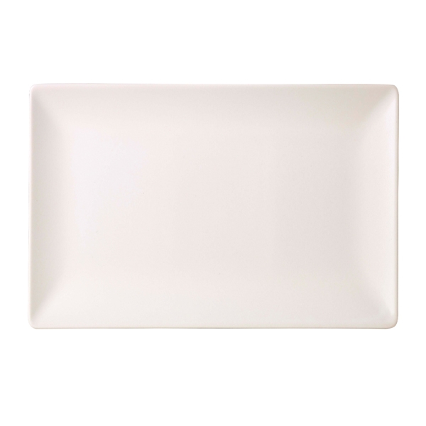 GENWARE | LUNA STONEWARE WHITE RECT PLATE 30 X 20CM/ 12 X X 6 | B2882